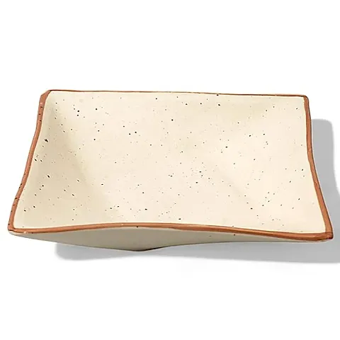 Claymistry Ceramic Snacks Biege Square Shaped Serving Tray