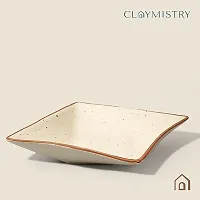 Claymistry Ceramic Snacks Biege Square Shaped Serving Tray-thumb2