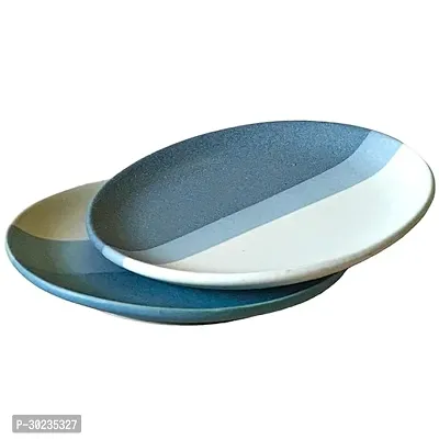 Claymistry Ceramic Quarter Dinner  Snack Blue Serving Plate Set of 2