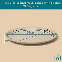 Claymistry Ceramic Ivory with Black Abstract Design Dinner Plate-thumb1