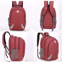 Unisex BackpackCollege Bag office Bag School BagSuitable For Any Laptop 35 L Laptop Backpack Red Grey-thumb1