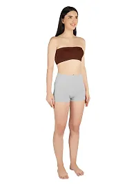 Gauri Creation | Women's Fabric Nylon Regular Fit Non-Padded and Non-Wired Seamless Strapless Tube Bra (Brown)-thumb2