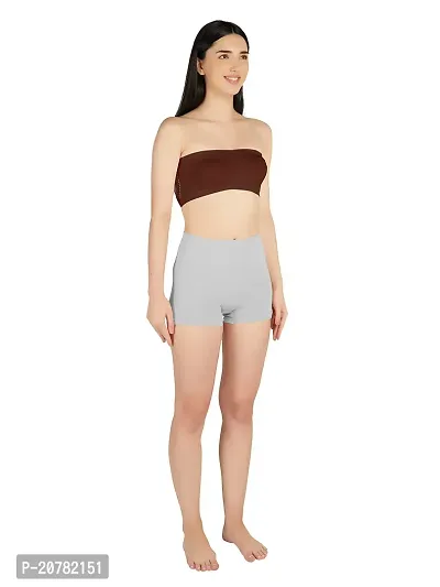 Gauri Creation | Women's Fabric Nylon Regular Fit Non-Padded and Non-Wired Seamless Strapless Tube Bra (Brown)-thumb3