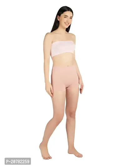 Gauri Creation | Women's Fabric Nylon Regular Fit Non-Padded and Non-Wired Seamless Strapless Tube Bra (Off White)-thumb4