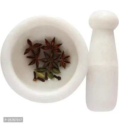 Marble Mortar and Pestle Set, for Kitchen-thumb0