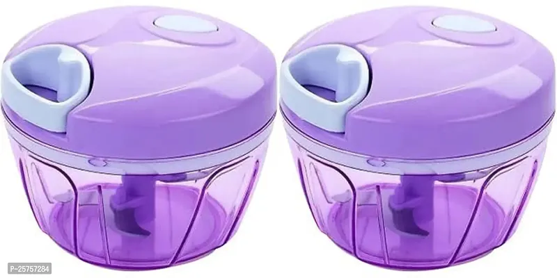 Mini Handy and Compact Chopper with 3 Blades Manual Chopper 400 ml Pack of 2-thumb0