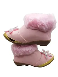 Baby Walk Pink Star Girl Boat Zip  Hair Shoes Age from 10 Month to 7 Year, Special  Comfort Zip Hairy Shoes for Baby Girls Angels Shoes. Pink-thumb2