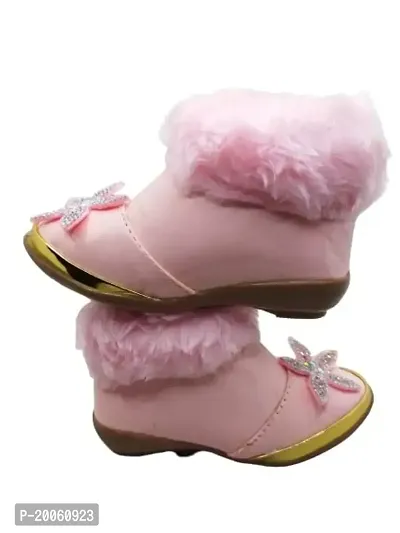 Baby Walk Pink Star Girl Boat Zip  Hair Shoes Age from 10 Month to 7 Year, Special  Comfort Zip Hairy Shoes for Baby Girls Angels Shoes. Pink Design 2-thumb3