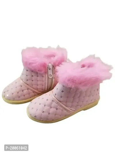 Baby Walk JTD Girl Boat Zip  Hair Shoes Age from 10 Month to 7 Year, Special  Comfort Zip Hairy Shoes for Baby Girls Angels Shoes. Design 4-thumb0