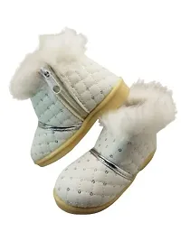 Baby Walk Girl Boat Zip  Hair Shoes Age from 3 Month to 5 Year, Special  Comfort Zip Hairy Shoes for Baby Girls Angels Shoes White 10-12 Months BY2M-thumb1