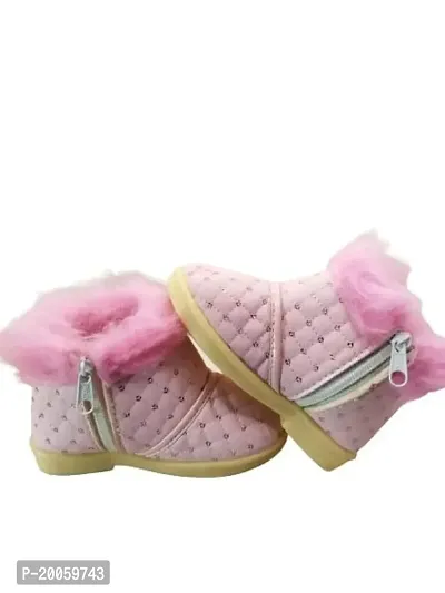 Baby Walk JTD Girl Boat Zip  Hair Shoes Age from 10 Month to 7 Year, Special  Comfort Zip Hairy Shoes for Baby Girls Angels Shoes.-thumb4