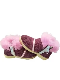 Baby Walk Girl Boat Zip  Hair Shoes Age from 3 Month to 5 Year, Special  Comfort Zip Hairy Shoes for Baby Girls Angels Shoes Design 5-thumb2