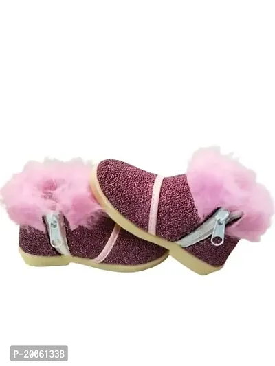 Baby Walk Girl Boat Zip  Hair Shoes Age from 3 Month to 5 Year, Special  Comfort Zip Hairy Shoes for Baby Girls Angels Shoes Design 5-thumb3