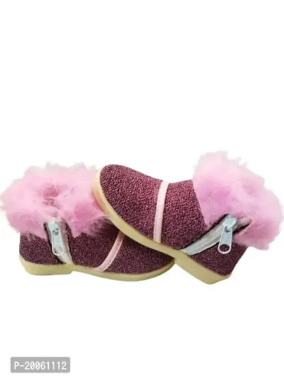 Baby Walk Girl Boat Zip  Hair Shoes Age from 3 Month to 5 Year, Special  Comfort Zip Hairy Shoes for Baby Girls Angels Shoes Design 4-thumb3