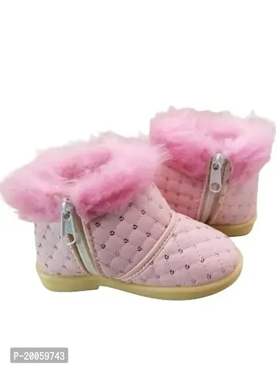 Baby Walk JTD Girl Boat Zip  Hair Shoes Age from 10 Month to 7 Year, Special  Comfort Zip Hairy Shoes for Baby Girls Angels Shoes.-thumb3