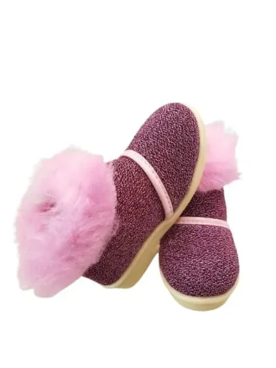 Baby Walk Girl Boat Zip & Hair Shoes Age from 3 Month to 5 Year, Special & Comfort Zip Hairy Shoes for Baby Girls Angels Shoes
