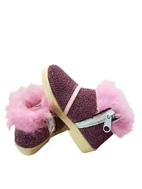 Baby Walk Girl Boat Zip  Hair Shoes Age from 3 Month to 5 Year, Special  Comfort Zip Hairy Shoes for Baby Girls Angels Shoes Design 4-thumb3