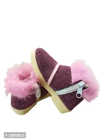 Baby Walk Girl Boat Zip  Hair Shoes Age from 3 Month to 5 Year, Special  Comfort Zip Hairy Shoes for Baby Girls Angels Shoes-thumb4
