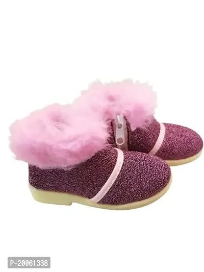 Baby Walk Girl Boat Zip  Hair Shoes Age from 3 Month to 5 Year, Special  Comfort Zip Hairy Shoes for Baby Girls Angels Shoes Design 5-thumb2