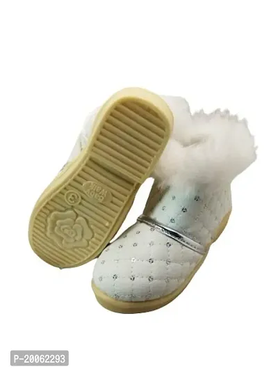 Baby Walk Girl Boat Zip  Hair Shoes Age from 3 Month to 5 Year, Special  Comfort Zip Hairy Shoes for Baby Girls Angels Shoes White 4 Years BY2M-thumb3