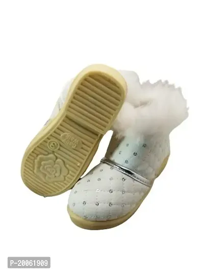 Baby Walk Girl Boat Zip  Hair Shoes Age from 3 Month to 5 Year, Special  Comfort Zip Hairy Shoes for Baby Girls Angels Shoes White 10-12 Months BY2M-thumb3