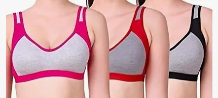 Stylish Blend Solid Bras For Women Pack of 3