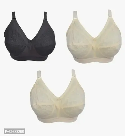 Stylish Cotton Blend Solid Bras For Women Pack of 3-thumb0