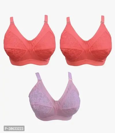 Stylish Cotton Blend Solid Bras For Women Pack of 3