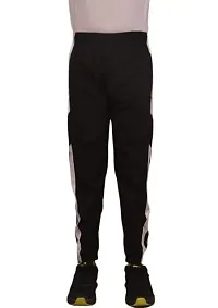 Stylish Black Polyester Regular Track Pants For Men-thumb1
