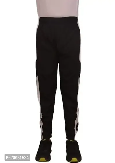 Stylish Black Polyester Regular Track Pants For Men-thumb2