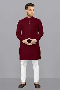 Maroon  Coloured Cotton Kurta-thumb2