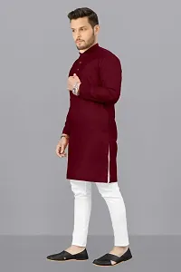 Maroon  Coloured Cotton Kurta-thumb3