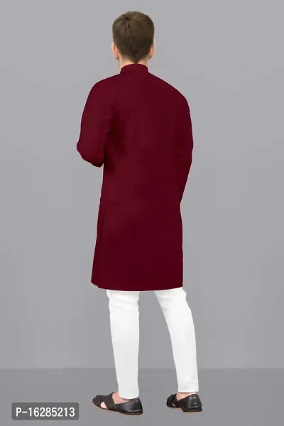 Maroon  Coloured Cotton Kurta-thumb2