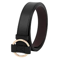 Contra Women's Faux Leather Belt Black Free Size Ring Buckle-thumb1