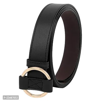 Contra Women's Faux Leather Belt Black Free Size Ring Buckle-thumb2