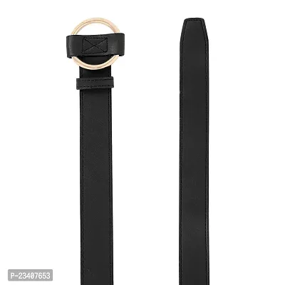 Contra Women's Faux Leather Belt Black Free Size Ring Buckle-thumb4