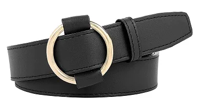 Contra Women's Faux Leather Belt Black Free Size Ring Buckle-thumb4