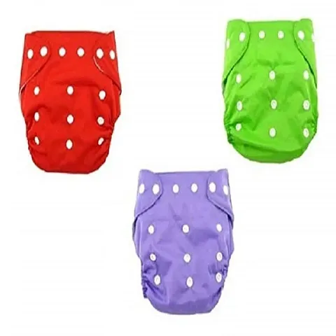 Washable & Adjustable Packs Of 3 Cloth Diapers With Inserts For Babies