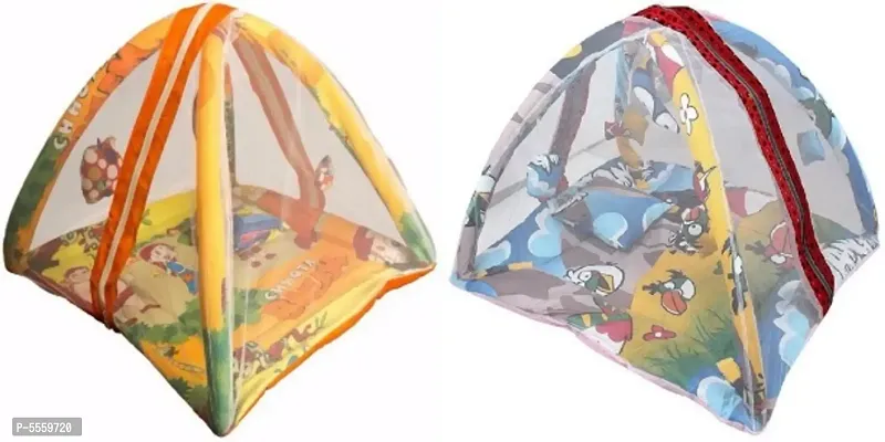 SS Sales Baby Play Gym with Mosquito Net and Pillow and Beautiful rattles Hanged in The Product with Lovely Mickey Design (0 to 6 Months) - Exclusive (Multicolor)-thumb0