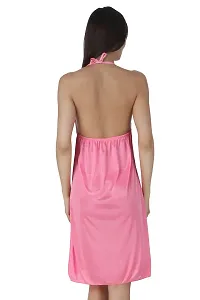 Fasense Exclusive Women Satin Nightwear Short Nighty DP134 A (Large, Pink)-thumb3