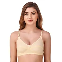 Fasense Women's Wire Free Non Padded Cotton Bra (BVCOM014_Black, White, Cream_34D)-thumb1