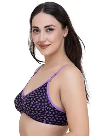 Fasense Leaf Print Medium Coverage Wire Free Non Padded Bra (Pack of 2 Color)-thumb2