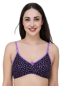 Fasense Leaf Print Medium Coverage Wire Free Non Padded Bra (Pack of 2 Color)-thumb1