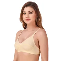 Fasense Women's Wire Free Non Padded Cotton Bra (BVCOM014_Black, White, Cream_34D)-thumb2