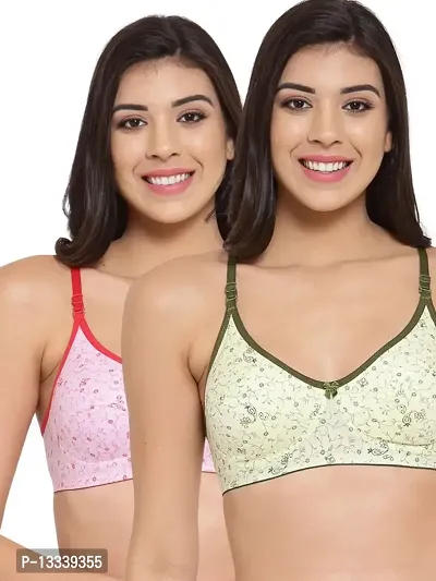 Fasense Women's Everyday Regular Non Padded Bra Pack of 2 (BVCOM063C,34B)