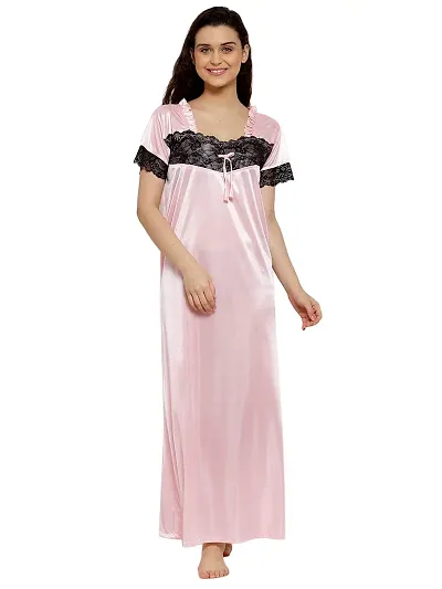 Fasense Women's Satin Maxi Casual Regular Nightgown