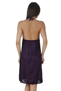 Fasense Exclusive Women Satin Nightwear Short Nighty DP134 A (Medium, Purple)-thumb3