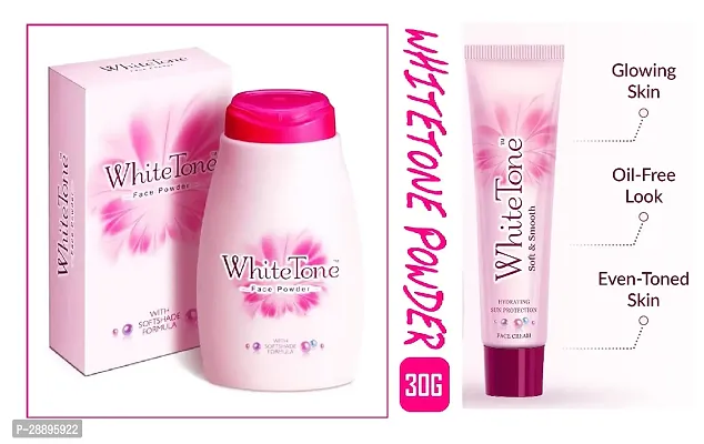 White Tone Soft and Smooth Face Cream, 25 g - (Pack of 01)  WITH  White Tone Face Powder, 30g (PACKOF 01)