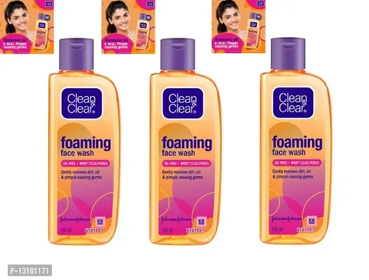 Clean And Clear Foaming Facewash 150Ml Pack Of 3 Skin Care Face Wash
