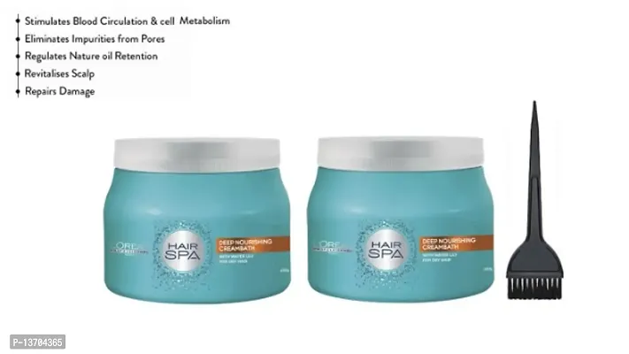 pack of 2 professional deep nourishing cream bath hair spa 490g with hair brush....